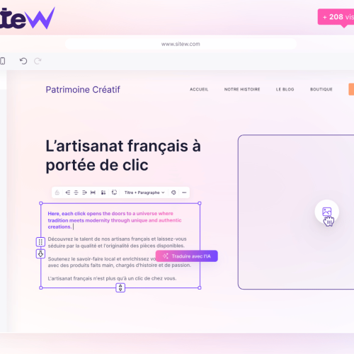 Formation IA : création de site internet Site W