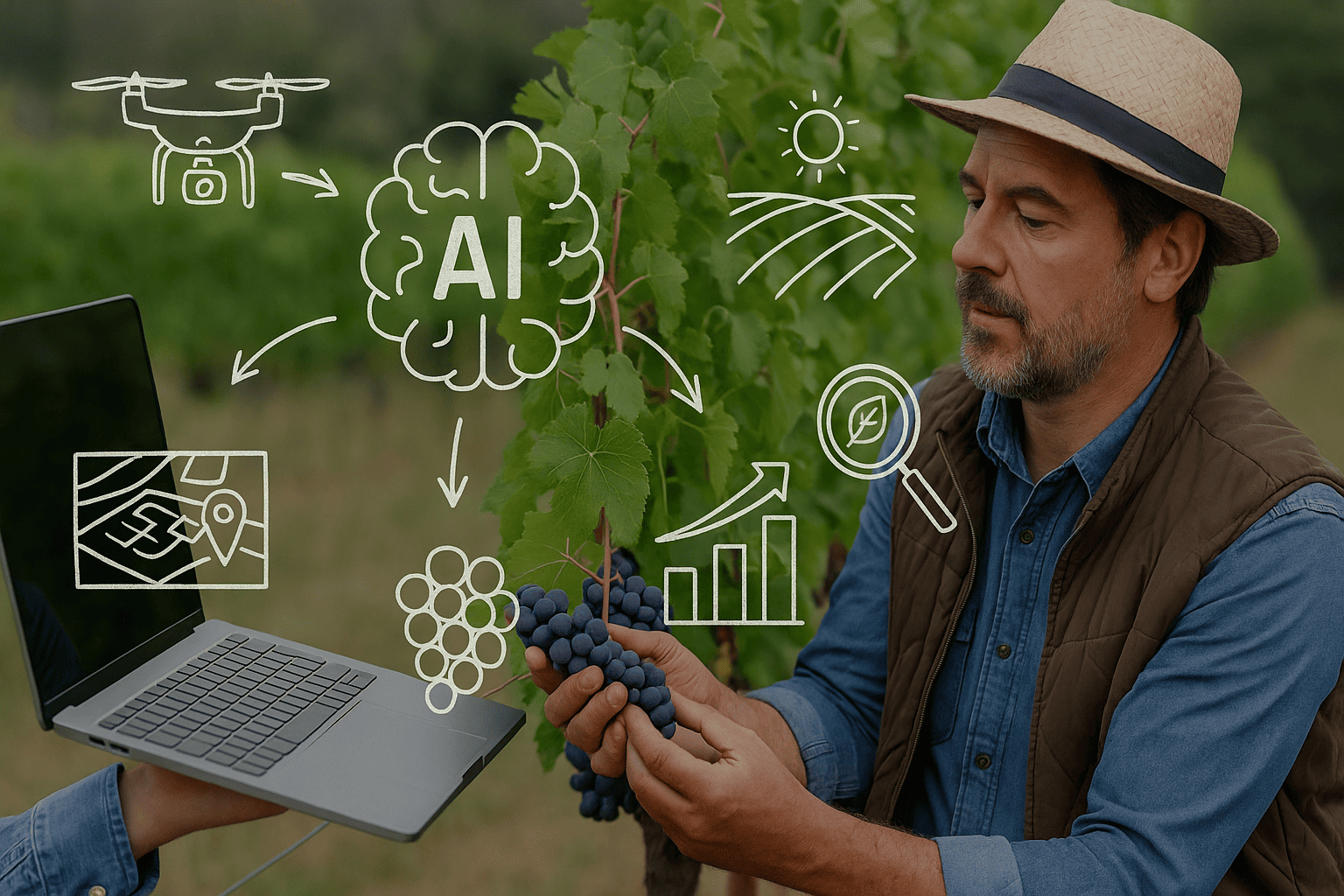 Comment l’IA transforme la viticulture et révolutionne les vins & champagnes